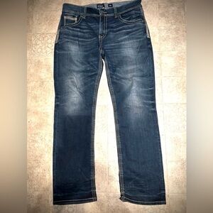 Men's Buckle Black Straight Fit Blue Jeans. Size 38 Long